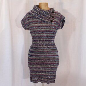 Rue21 Bodycon Grey Pink Sweater Dress
